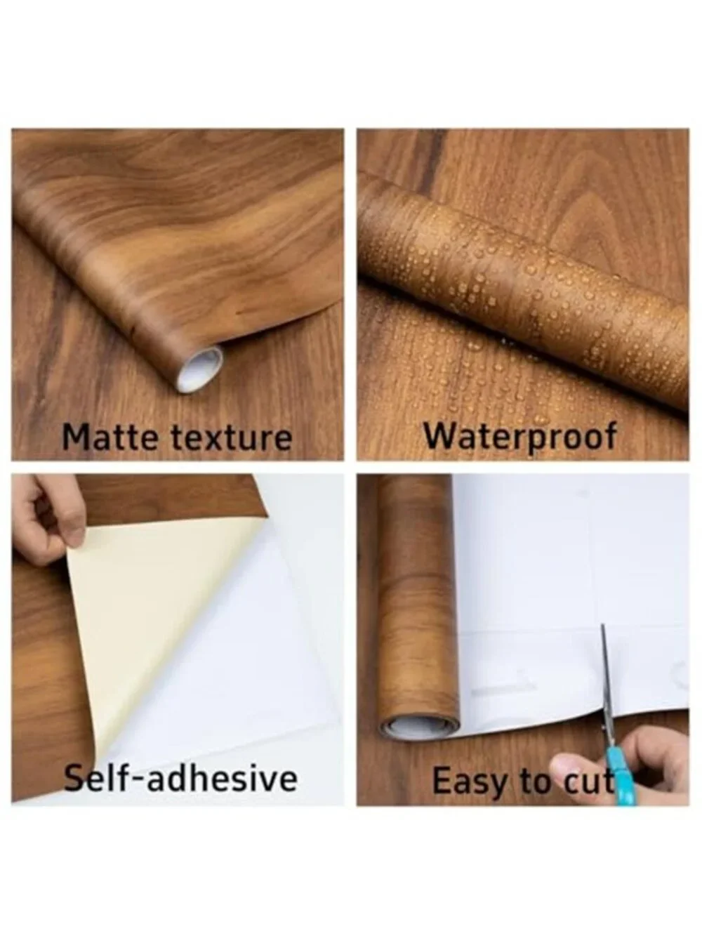 Wood Grain Contact Paper Peel Stick Self Adhesive Removable Wallpaper Vinyl Film